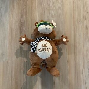 Nascar Brown Plush Toy with Green Visor